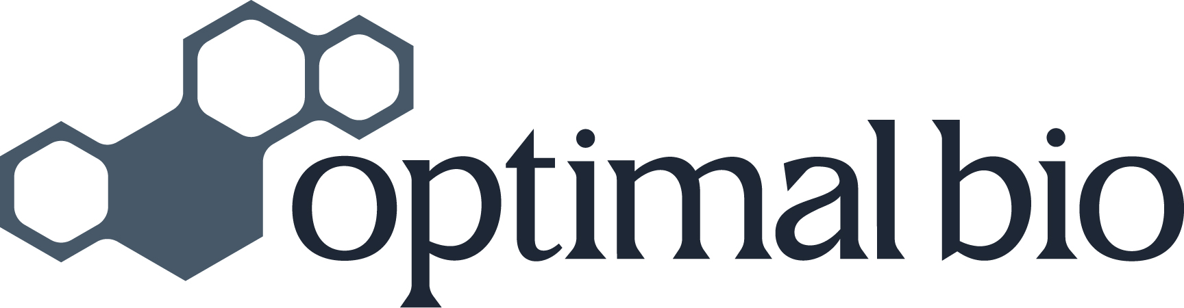 Logo with hexagonal shapes and the text 'optimal bio'.